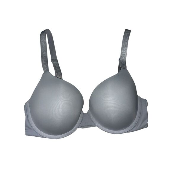 Victoria's Secret Women's T-Shirt Push Up Full Coverage Bra Size 32D Light Gray - Picture 1 of 5
